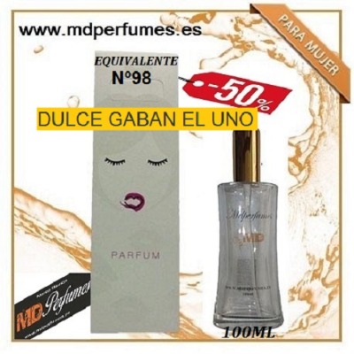 Oferta Perfume Mujer Nº98 DULCE GABAN EL UNO